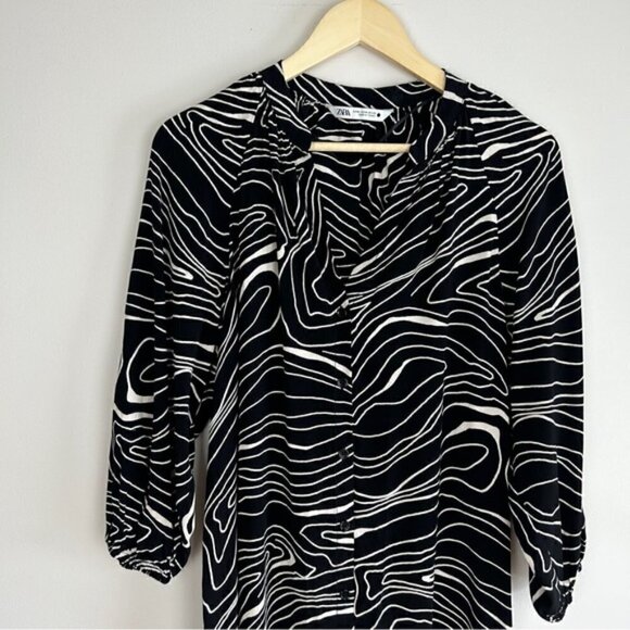 ZARA Printed Button Down Midi Dress - Picture 7 of 7